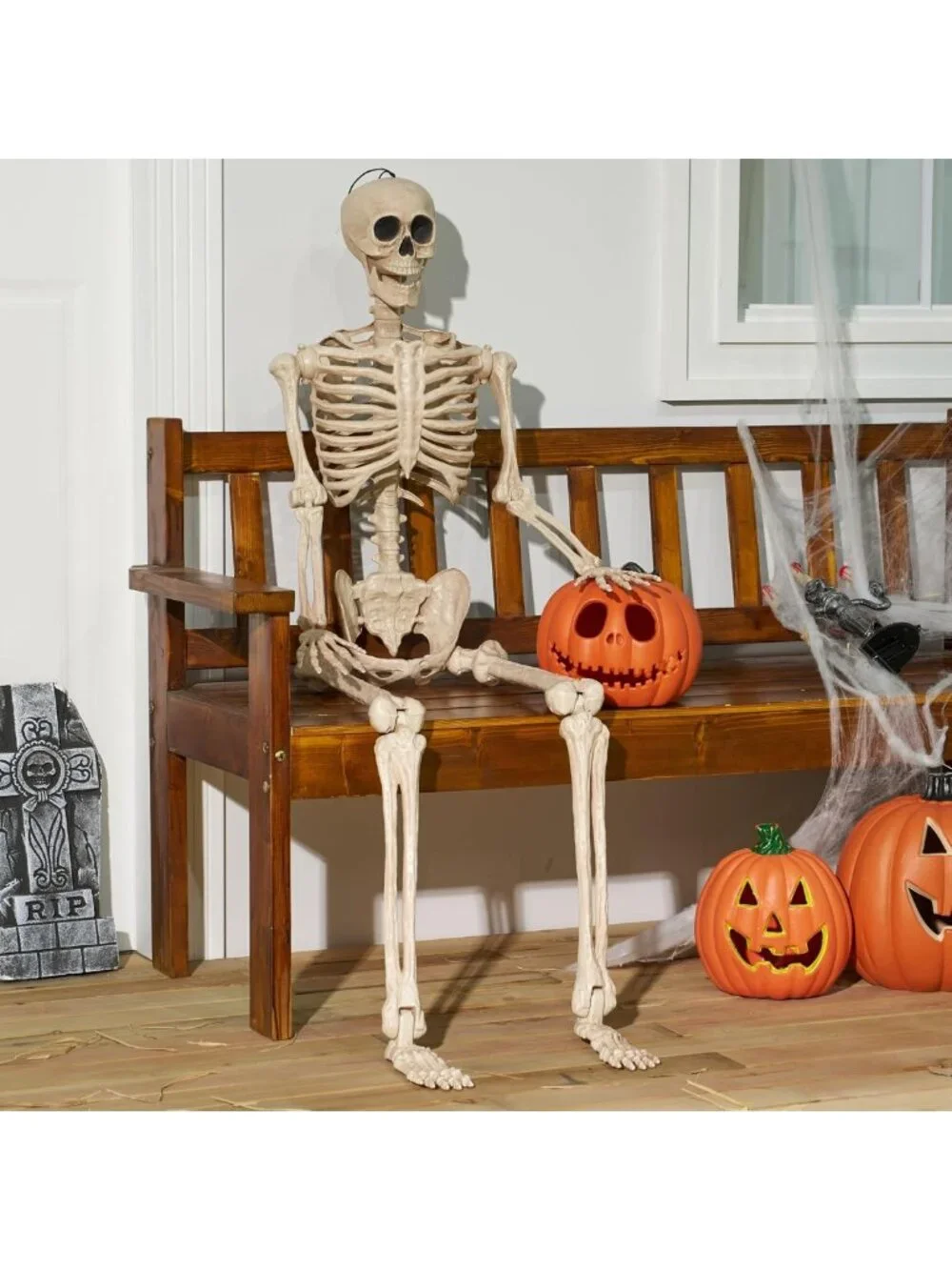 Life-Size 5FT Posable Skeleton Decor | Movable Joints for Halloween Parties